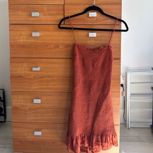 Abercrombie and Fitch rust tie-back dress